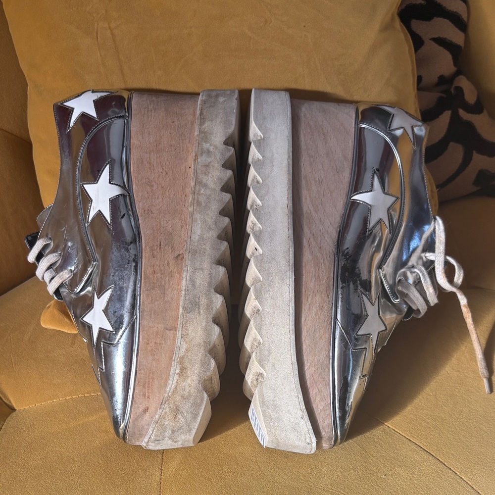 Authentic Stella McCartney Silver Platform Star S… - image 4